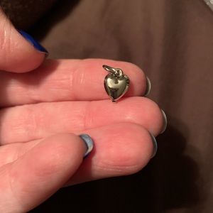 Rhodium plated heart charm